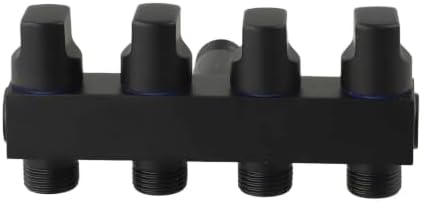 Brass Garden Hose Splitter 4 Outlet - Leak for proof Water Distributor with Flow Control Valves - Outdoor Faucet Manifold for Lawn Watering - 3/4 Inch Connection Black(Black) - Image 2