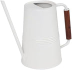 1 Gallon White Metal Watering Pot, Wooden Handle, Retro Gardening, Household and Indoor and Outdoor Durable Kettle Nordic Style Garden Decoration. - Image 6