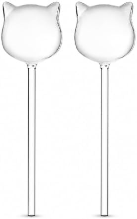 CATPAN 2 Pack Plant Watering Globes, Cat Shaped Glass Self Watering Bulbs, 10.24 Inch Automatic Watering Stakes for Indoor Potted Plants, Succulents, Herbs and Flowers by Unknown