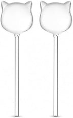 CATPAN 2 Pack Plant Watering Globes, Cat Shaped Glass Self Watering Bulbs, 10.24 Inch Automatic Watering Stakes for Indoor Potted Plants, Succulents, Herbs and Flowers by Unknown