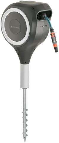 Gardena Garden Hose Box Rollup S (White) 15 m: Swivel Hose Box, Integral Hose Guide, Including 15 m Gardena Hose, mounting Rod and mounting kit (18606-20) - Image 6