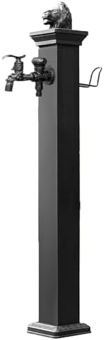 Freestanding Garden Water Column, Antifreeze Water Fountain Post, Hose Holder with Double Outlet Faucet for Villa Courtyard Camping(114cm/44in) by Unknown