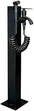 Freestanding Garden Hose Holder Faucet Post Stainless-Steel Water Tap, 60/80/95cm Tall Vertical Hydrant Dispenser - Bottom Or Side Inlet/Black Matte(Style 3,Height: 95cm/37.4in) by Gaommini