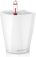 Lechuza MINI-DELTINI Cream White High Gloss, Self-Watering Small Indoor Planter, H5.1 L3.9 W3.9, 0.4L in by LECHUZA