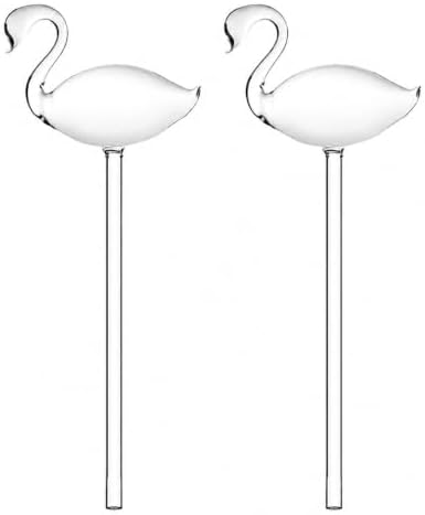 CATPAN 2 PCS Glass Swan Plant Watering Stakes, Self Watering Globes for Indoor Plants, 26 cm Automatic Watering Spikes for Houseplants, Succulents, Herbs and Flowers by Unknown