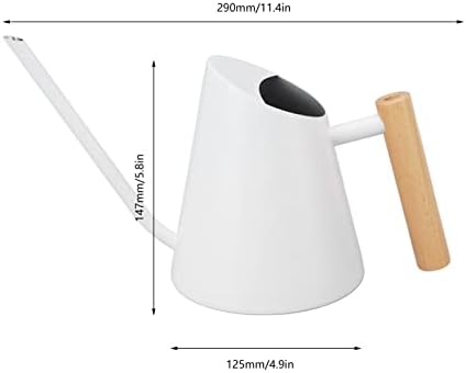 Tyenaza Watering Can Indoor Plants, Stainless Steel Long Spout Watering Pot with Wooden Handle, Modern Decorative Watering Pot for Garden Bonsai Indoor Outdoor (White) - Image 2