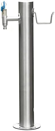 Freestanding Water Hydrant Heavy-Duty Cylindrical Garden Water Column Stainless Steel Outdoor Faucet Post Water Tap with Hose Holder(86x20.5cm) by PZEOB