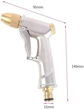 High Pressure Water Spray Gun Metal Brass Nozzle Garden Hose Pipe Lawn Wash Sprayer Sprinkler Tool Guns(SILVER 2PCS) - Image 7