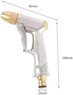 High Pressure Water Spray Gun Metal Brass Nozzle Garden Hose Pipe Lawn Wash Sprayer Sprinkler Tool Guns(Silver) - Image 6