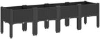 Black Garden Planter Box with Legs 63 Inch Polypropylene Rattan - Image 5