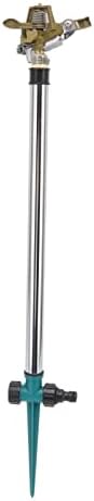 Zinc Alloy Impact Sprinkler, with Spike Base, Adjustable 15 to 360 Degree Automatic Rotating, with Diffuse Mode and Direct Mode, for 3000 sq ft Large Area Coverage Lawn Patio Garden by EVTSCAN