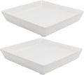 Square Plant Saucer 8 Inch 2 Pack，Plant Trays for Pots, White Ceramic Plant Saucers for Indoors Outdoors, Plant Drip Tray 4 6 8 10 12 14 Inch by Unknown