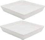 Square Plant Saucer 8 Inch 2 Pack，Plant Trays for Pots, White Ceramic Plant Saucers for Indoors Outdoors, Plant Drip Tray 4 6 8 10 12 14 Inch by Unknown