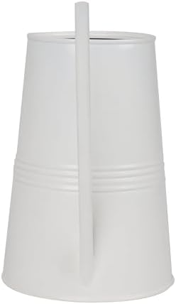 1 Gallon White Metal Watering Pot, Wooden Handle, Retro Gardening, Household and Indoor and Outdoor Durable Kettle Nordic Style Garden Decoration. - Image 3