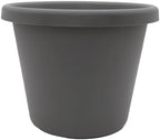 The HC Companies Classic Round Plastic Plant Pot w/Rolled Rim - Lightweight & UV Resistant Flower Pot for Herbs & More - Outdoor & Indoor Plant Pots w/Drainage (17 inch Warm Gray, Pack of 1) by TheHCCompanies