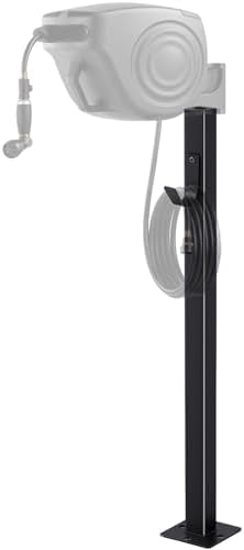 33 Inch Retractable Hose Reel Mounting Post with Multi-functional Hook Heavy Duty Vertical Stand for Garden Outdoor by Otoolling