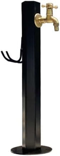 304 Stainless Steel Outdoor Vertical Faucet Post, Freestanding Garden Hose Stand for Patio/Backyard, Durable Square Design with Faucet - Gold Finish by Unknown