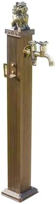 Freeze Proof Outdoor Faucet,Garden Water Column with Unique Design Brass Faucets,Outdoor Spigot with Garden Hose Holder Freestanding,Water Spigot Extender, Garden Tub Faucet(Brass,113cm/44.5in) by Unknown