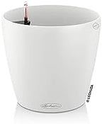 LECHUZA Classico Color 18 Garden Small Flower Plant Pot Indoor Outdoor Table Plastic Planter with Drainage Hole D19 H17 cm White by LECHUZA