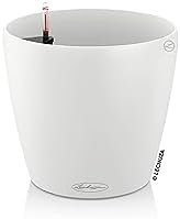 Lechuza Classico Color 28 White, Self-Watering Round Planter, D11 H10.2 in by LECHUZA