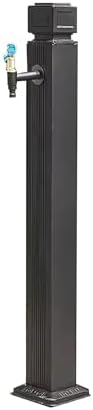 Floor Mounted Faucet Outdoor Water Pipe Vertical Fountain Irrigation Column,Stainless Steel Outdoor Garden Water Column Faucet - Black Patio Irrigation Post & Hose Stand with Brass Tap - Flo by Unknown