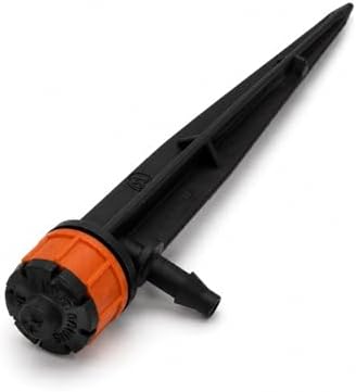 Antelco 31695 Shrubbler 360° Adjustable Dripper on Spike, Pressure Compensating Micro Stream Emitter for Pots Planters & Landscape, Twist Flow Control, UV Resistant (25-Pack) by Unknown