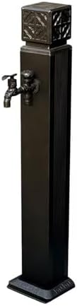 Outdoor Stainless Steel Faucet Column - 39.4in Garden Hose Holder with Spray Gun, Decorative Water Feature Fountain for Garden, Durable Aluminum Water Column (Black) by Unknown