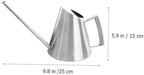 Watering Can Silver 900ml Long Spout Stainless Steel Vintage - Image 2