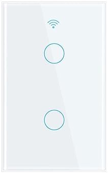 WiFi Smart Life Wall Light Switch EU&US Glass Touch Panel Voice Wireless Remote Control by Voice Control US White 2GANG by Unknown