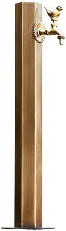 Antique Bronze Outdoor Water Column with Faucet Hose Stand, Stainless Steel Garden Tap Vertical Floor Mounted Hydrant Water Spigot for Irrigation Washing, 50/86cm(Bottom Inlet,86cm/33.7in,Style 1) by Junvstor