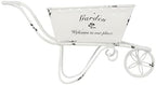 Decorative Wheelbarrow Planter, 11.5 Inch, Antique White - Image 2