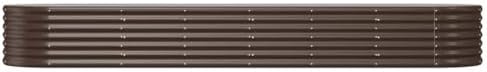 Metal Garden Raised Bed 116.5x31.5 in Outdoor Brown Planter Box - Image 3