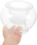 Glass Self Watering Planter Round Desktop Hydroponic Flower Vase - Image 4