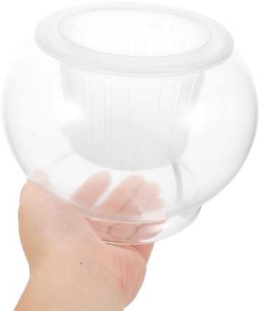 Glass Self Watering Planter Round Desktop Hydroponic Flower Vase - Image 4