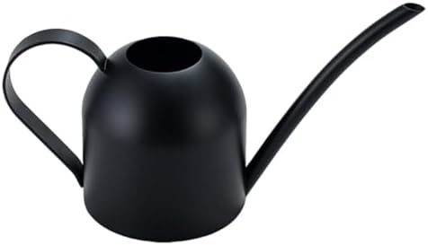 Ciieeo 500ml Black Metal Watering Can with Long Spout, Stainless Steel Watering Pot for Garden and Indoor Plants, Vintage Style Gardening Tool for Flower and Vegetable Care by Ciieeo