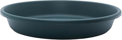 The HC Companies Flower Pot Saucers - Plastic Plant Saucer for Outdoors & Indoors - Traditional Design Plant Pot Trays for Water Drainage - Durable & Stylish Round Plant Tray (16-inch Evergreen) by TheHCCompanies