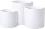 D'vine Dev 3-Pack Plastic Pots & Saucers, 8/10/12 in, White, 74-V-A-5 by DvineDevPlanterPotsandStand