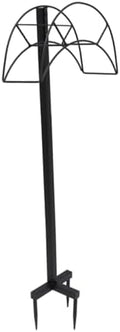 Portable Garden Hose Stand with Iron Holder, Black Outdoor by cabilock