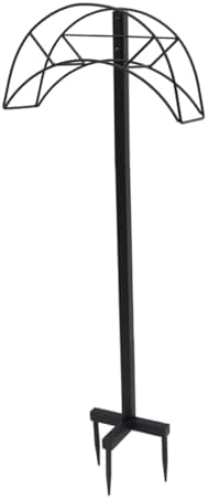Portable Iron Garden Hose Stand, Black Outdoor Water Hose Holder by PRETYZOOM