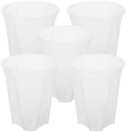Toyvian 5pcs Self Watering Flowerpots with Bottom Tray, PP White by Toyvian