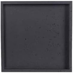 Plant Trays Plant Watering Pallet Imitation Cement, Indoor Outdoor Square Planter Drip Trays Flower Pots Saucers(Black,Large) by Unknown