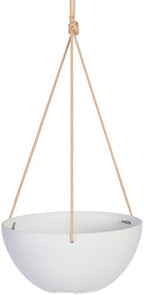 Root & Vessel Self Watering Hanging Planter for Indoor or Outdoor Plants, Unique Marbled Hanging Basket Made of Eco-Friendly Blend of Stone & Plastic, White, 12" by Novelty