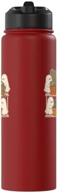 Plant Halloween Ghosts Watering Houseplant Lover Gift Stainless Steel Insulated Water Bottle - Image 2