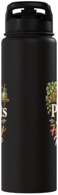 Plants Are My Happy Place Plant Mom Lover Watercolor Gift Stainless Steel Insulated Water Bottle - Image 4