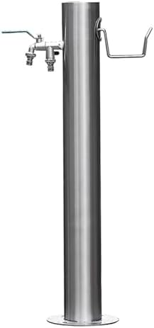Stainless Steel Cylindrical Water Column, Freestanding Hydrant with Faucet, Garden Hose Holder for Courtyard Irrigation Washing Villa Decoration(86x13cm/34x5in) by Unknown