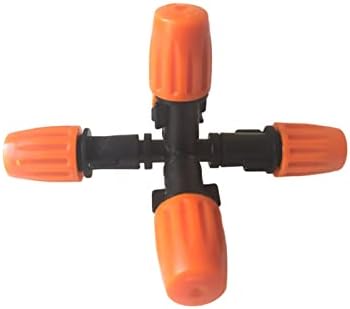 Xiaochen Sprinklers Watering Pipe Fittings 5 Heads Micro Irrigation System Mist Cooling Nozzle Garden Greenhouse Adjustable and Shut Down Spray Nozzle (Color : Orange and Black) - Image 4