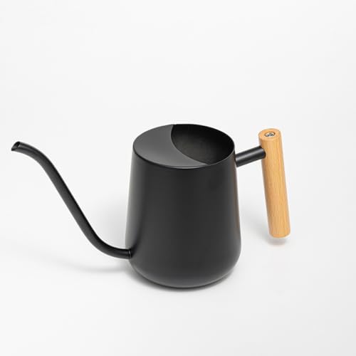 Watering Can with Long Spout Black Wood Handle 1000ml Stainless Steel - Image 7