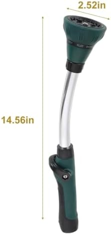 15" Garden Hose Nozzle Sprayer Stainless Steel Watering Wand 8-Type Adjustable Patterns Thumb Control Shut Off Mist - Image 3