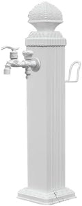 Outdoor Faucet with Hose Holder, Freestanding Vertical Garden Water Column, Decorative Water Feature, Fountain, Hydrant for Yard (White)(74cm/29.1in) by Unknown