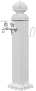 Outdoor Faucet with Hose Holder, Freestanding Vertical Garden Water Column, Decorative Water Feature, Fountain, Hydrant for Yard (White)(74cm/29.1in) by Unknown